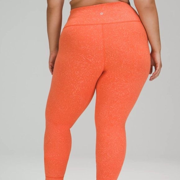 Lululemon Wunder Train High-Rise Tight 25" Crunch Warm Coral Size 6 - Picture 5 of 9